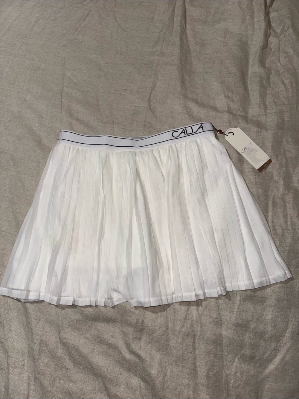 CALIA Women’s White Pleated Mesh Tennis Skort Skirt Size M Nwt